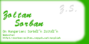 zoltan sorban business card